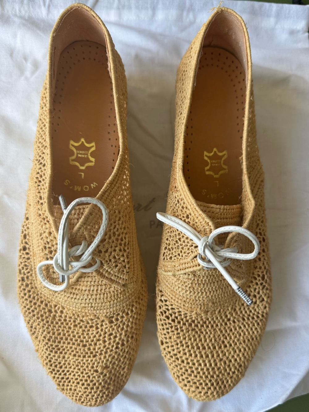 Robert Clergerie raffia lace-up platforms, 8.5